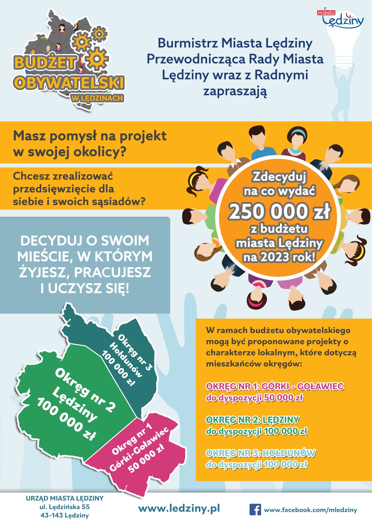 Plakat Budżet Obywatelski w Lędzinach