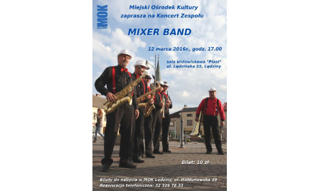 Zaproszenie na koncert zespołu Mixer Band