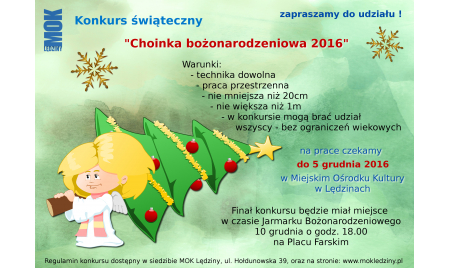 Choinka Bożonarodzeniowa 2016 - konkurs MOK