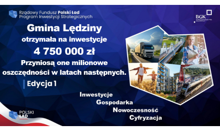 Lędziny otrzymały dofinansowanie inwestycji w wysokości 4,75 mln zł. Przyniosą one milionowe oszczędności w latach następnych.