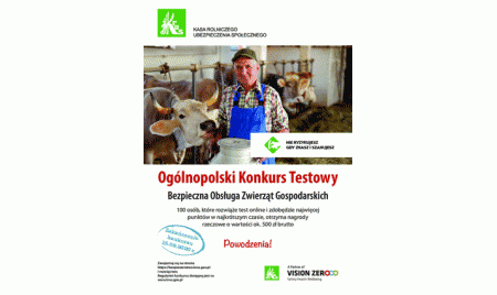 KRUS: Ogólnopolski Konkurs Testowy z zakresu bezpiecznej pracy w gospodarstwie rolnym
