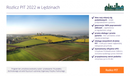 Rozlicz PIT 2022 w Lędzinach i przekaż 1% podatku na organizacje pożytku publicznego z siedzibą w Lędzinach