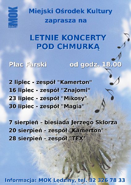 Letnie koncerty organizowane przez MOK