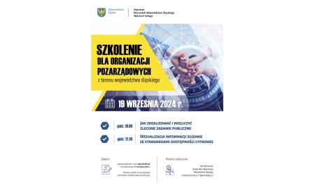 Szkolenie dla organizacji pozarządowych z terenu województwa śląskiego - Plakat