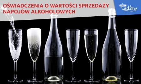 na zdjęciu butelki oraz napis Oświadczenie o wartości sprzedaży napojów alkoholowych